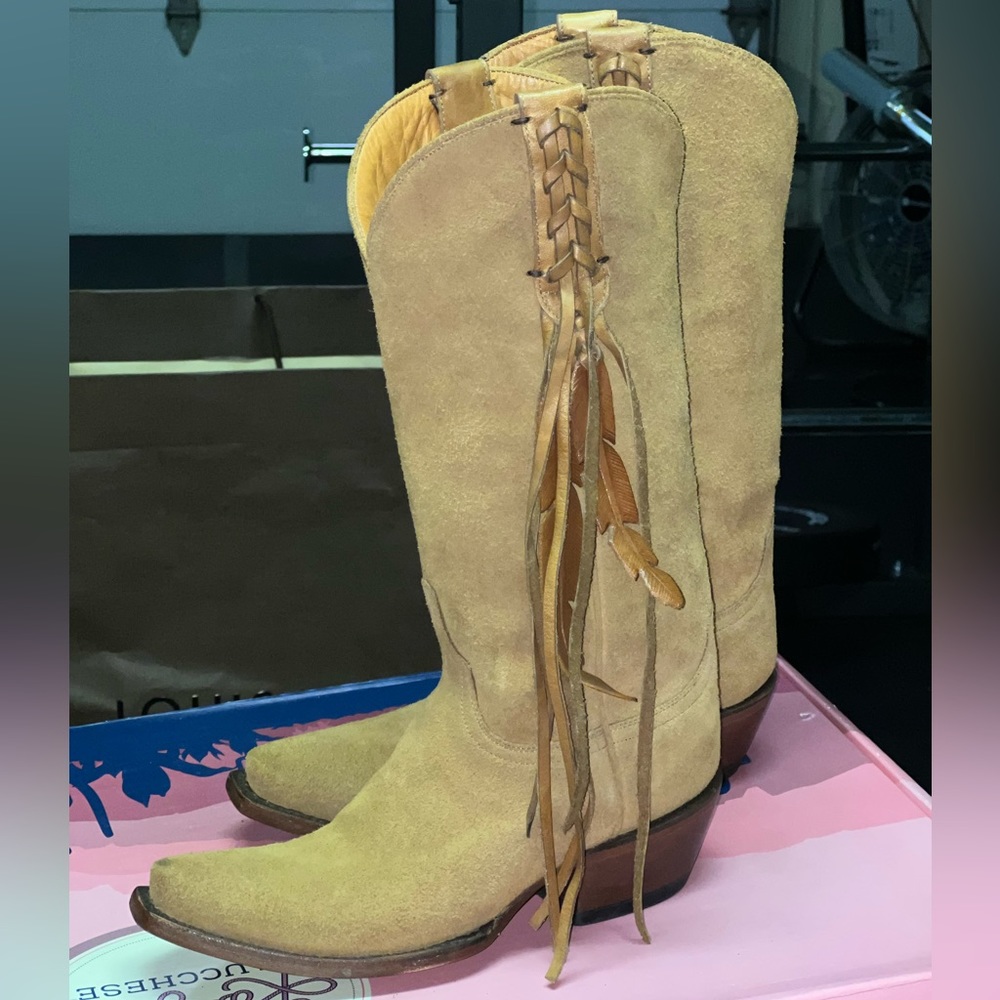 Lucchese Tori suede fringe boots never worn
